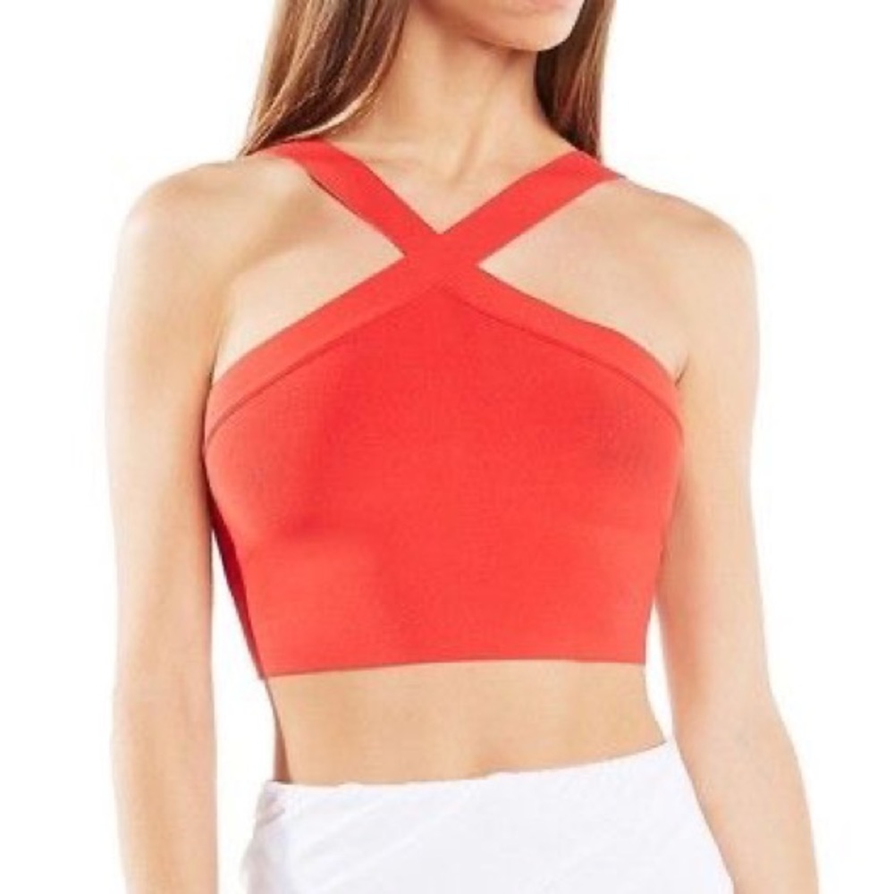 BCBGMAXAZRIA Jayla crop top in Poppy